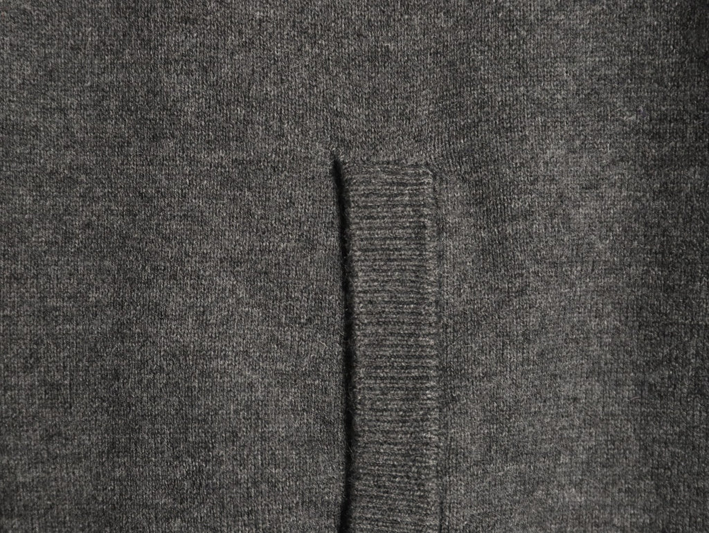 Louis Vuitton LV Embossed Logo Gray Cashmere Zip-Up Cardigan