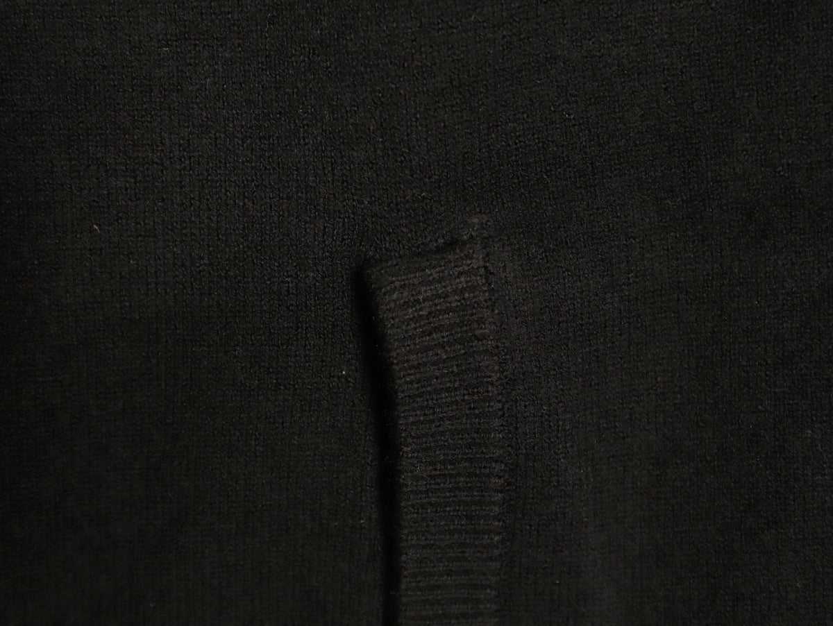 Louis Vuitton LV Embossed Logo Black Cashmere Zip-Up Cardigan