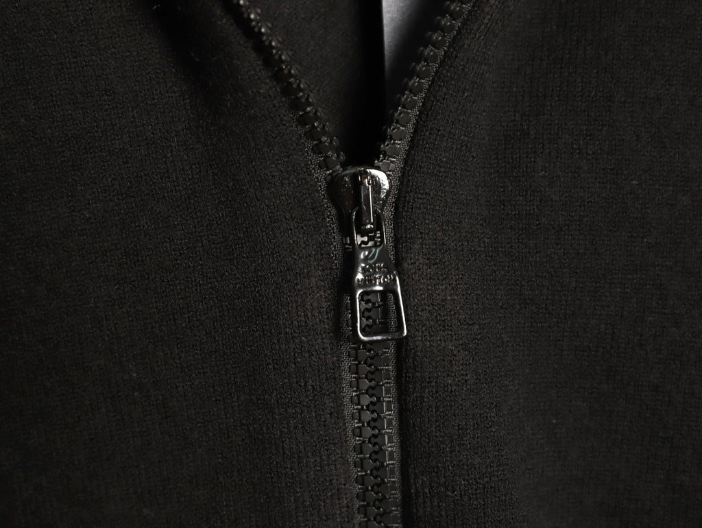 Louis Vuitton LV Embossed Logo Black Cashmere Zip-Up Cardigan