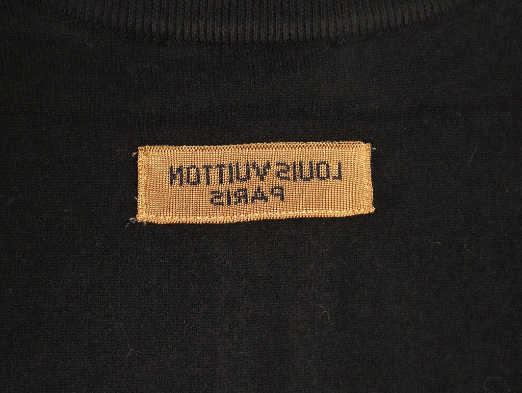 Louis Vuitton LV Embossed Logo Black Cashmere Zip-Up Cardigan