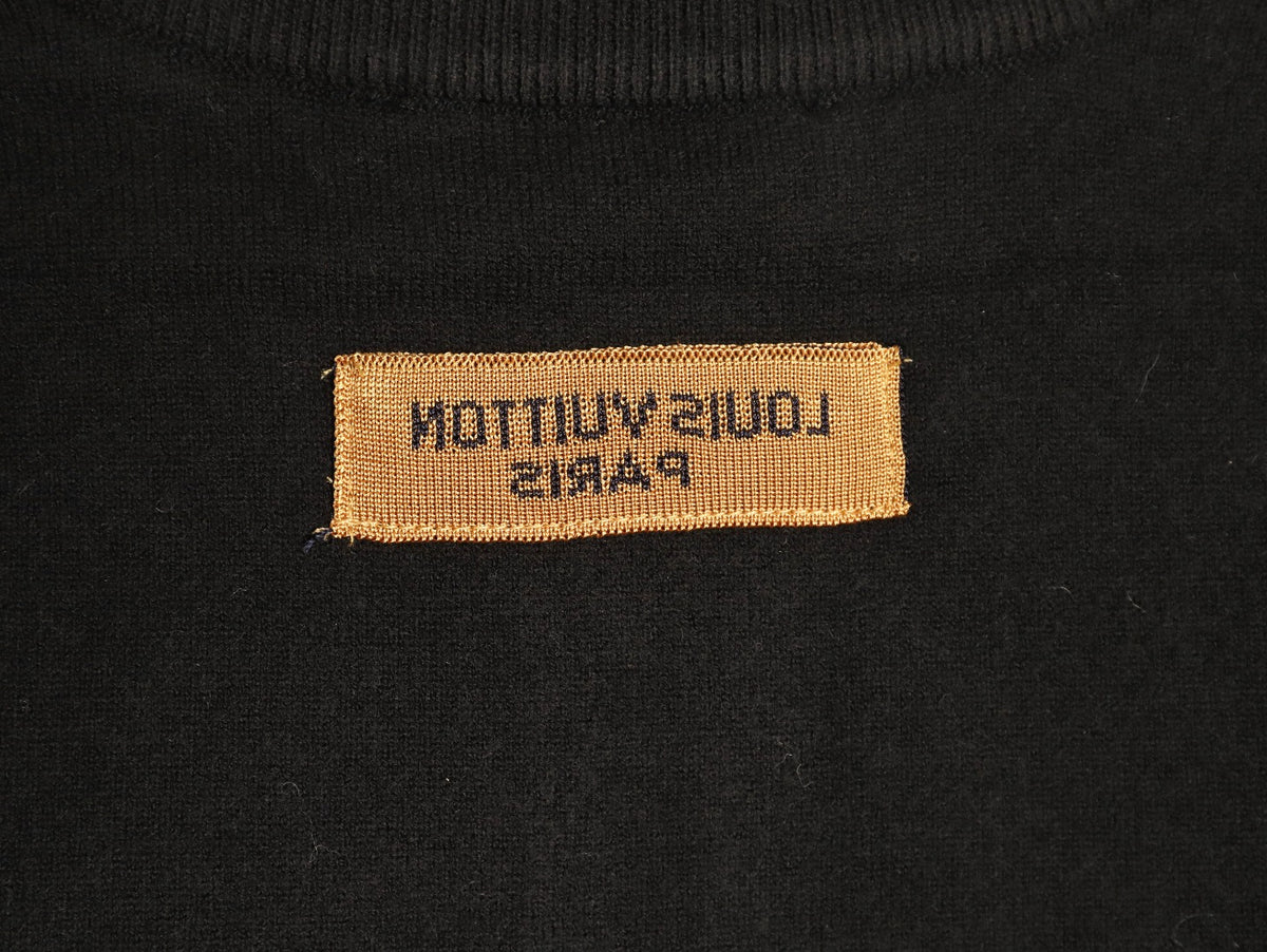 Louis Vuitton LV Embossed Logo Black Cashmere Zip-Up Cardigan