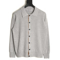 Burberry BBR Classic Check-Placket Gray Wool Cardigan