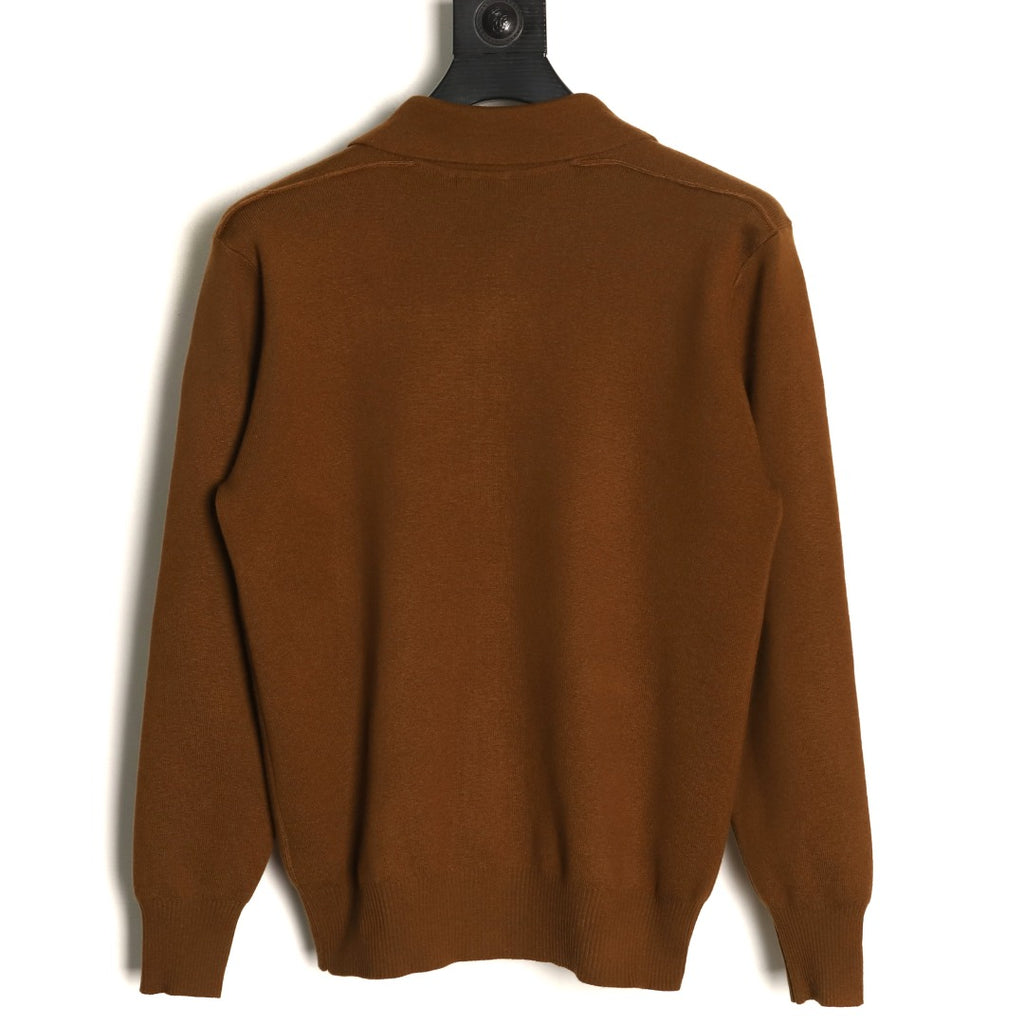 Burberry BBR Classic Check-Placket Brown Wool Cardigan