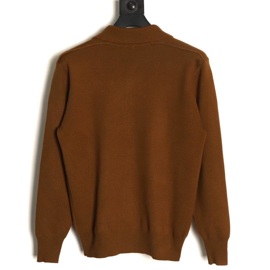 Burberry BBR Classic Check-Placket Brown Wool Cardigan