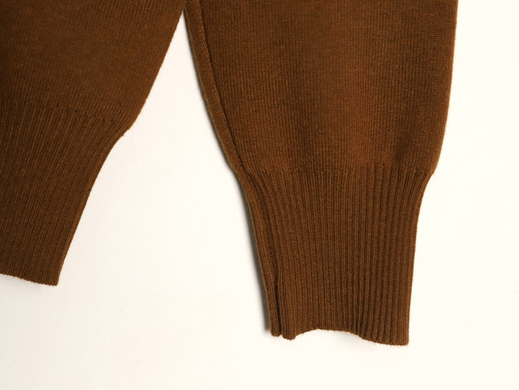 Burberry BBR Classic Check-Placket Brown Wool Cardigan