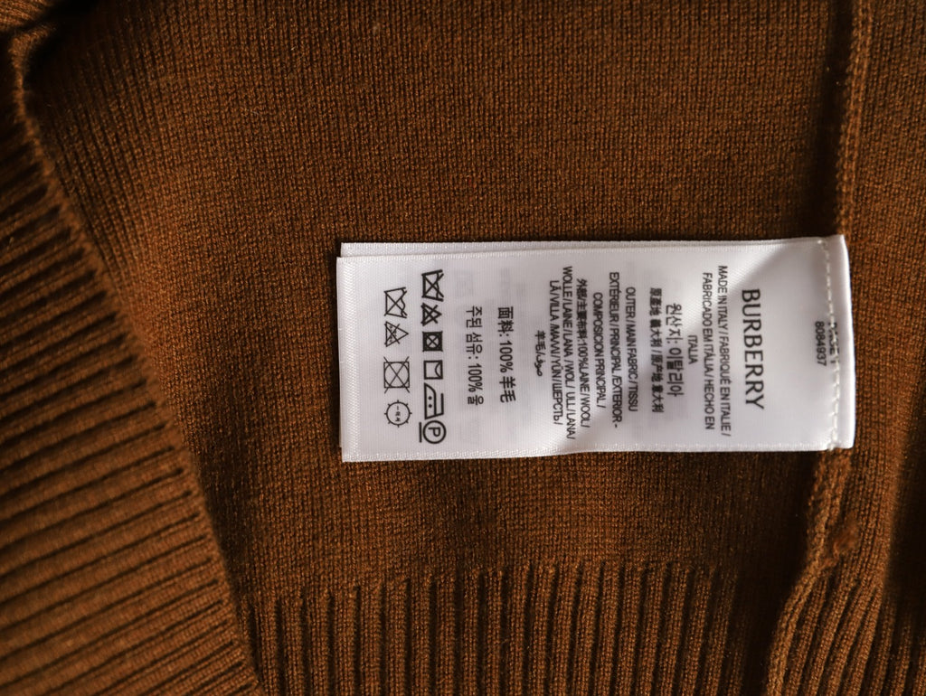 Burberry BBR Classic Check-Placket Brown Wool Cardigan