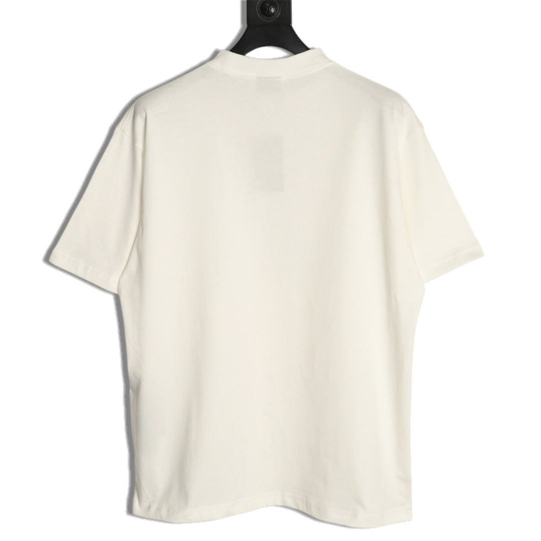 Balenciaga BLCG Rainbow Gradient Stacked Logo White T-Shirt