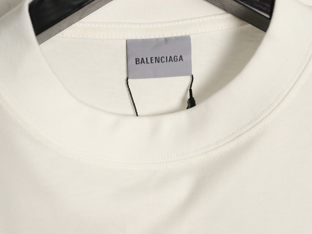 Balenciaga BLCG Rainbow Gradient Stacked Logo White T-Shirt
