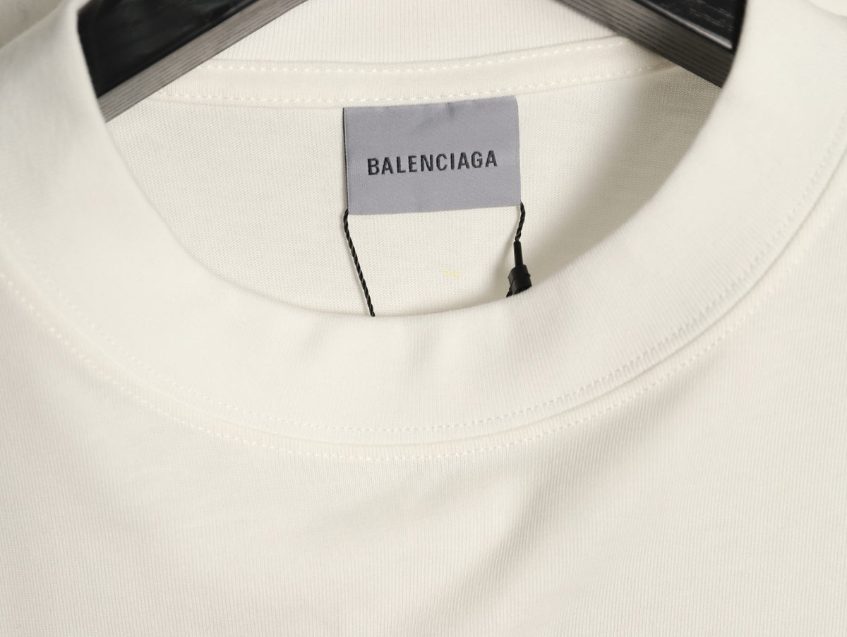 Balenciaga BLCG Rainbow Gradient Stacked Logo White T-Shirt