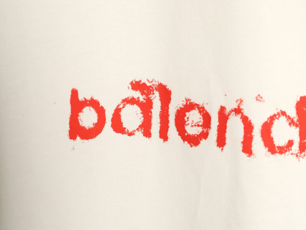 Balenciaga BLCG Rainbow Gradient Stacked Logo White T-Shirt