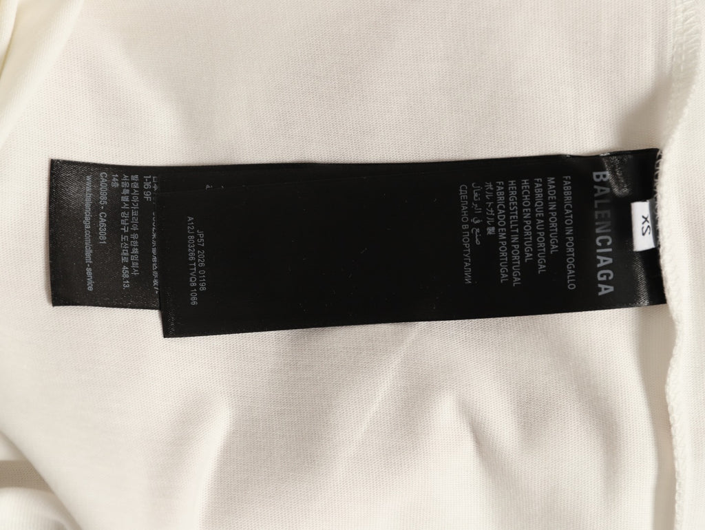 Balenciaga BLCG Rainbow Gradient Stacked Logo White T-Shirt