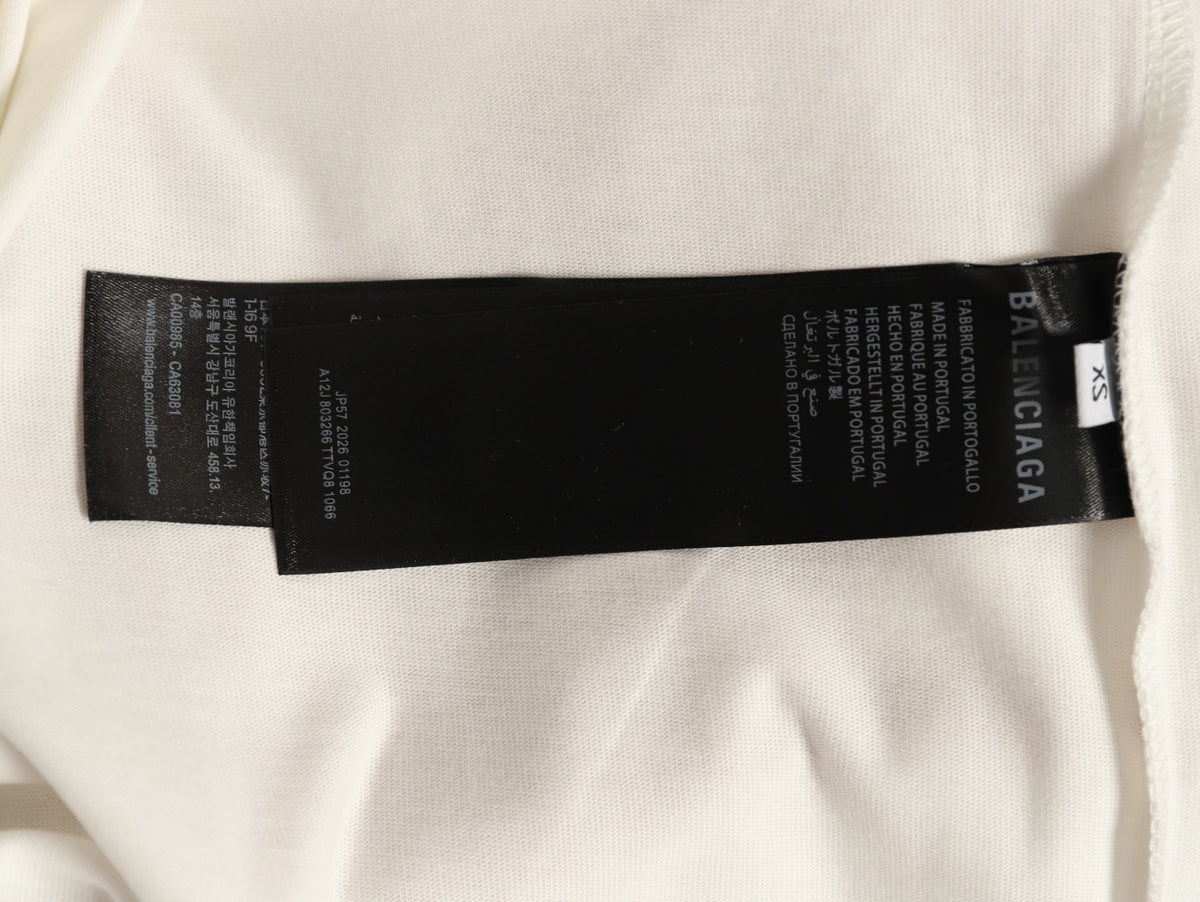 Balenciaga BLCG Rainbow Gradient Stacked Logo White T-Shirt