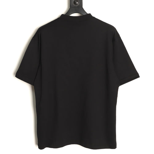 Balenciaga BLCG Rainbow Gradient Stacked Logo Black T-Shirt