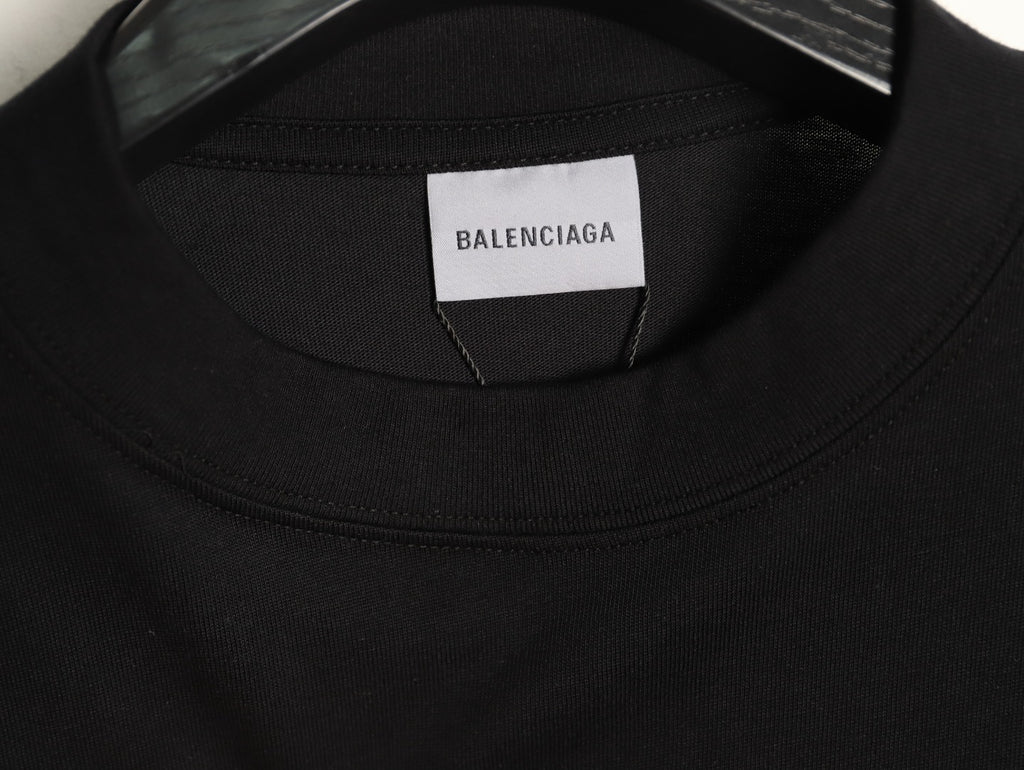 Balenciaga BLCG Rainbow Gradient Stacked Logo Black T-Shirt