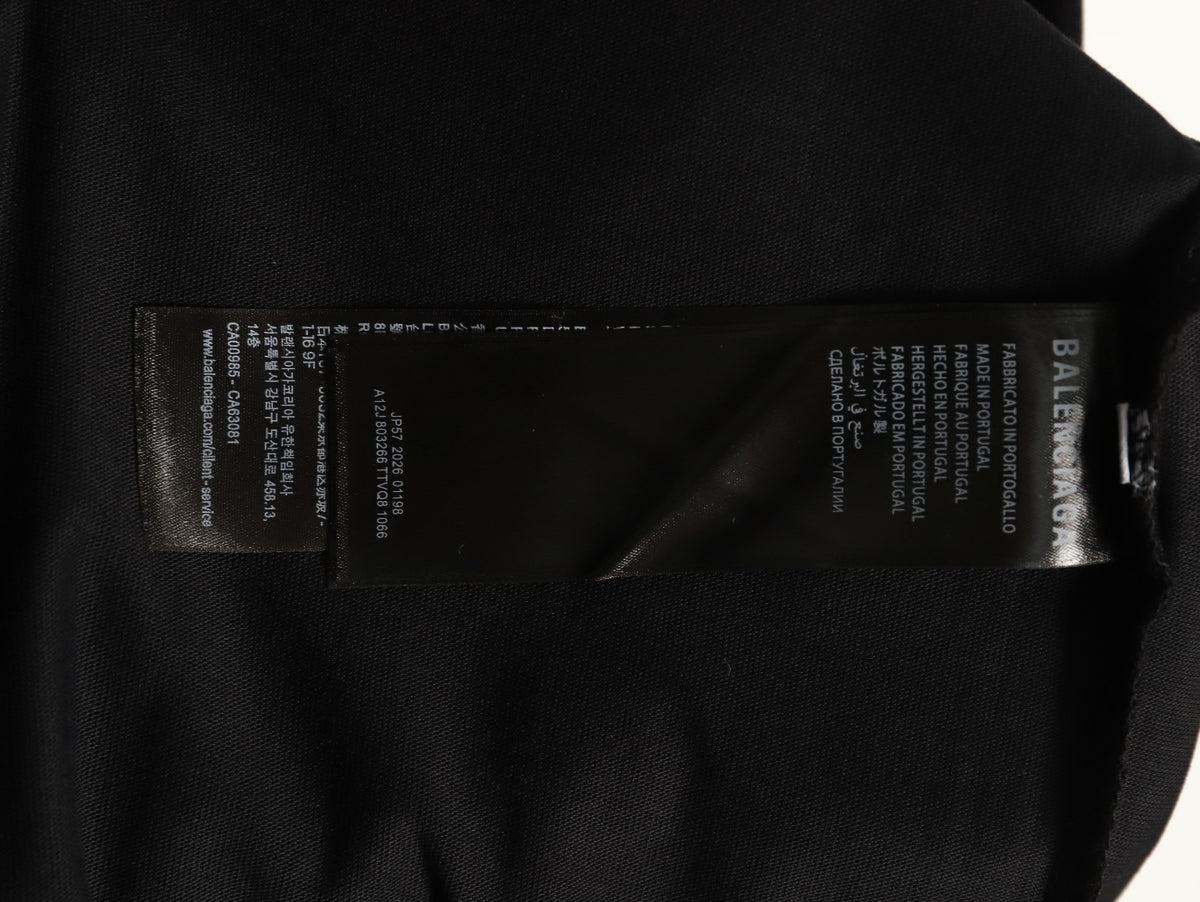 Balenciaga BLCG Rainbow Gradient Stacked Logo Black T-Shirt