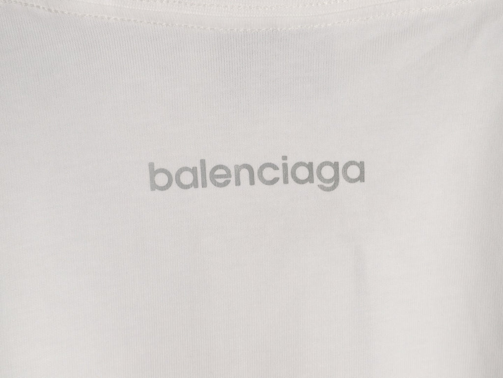 Balenciaga BLCG 6B Reflective Print White T-Shirt