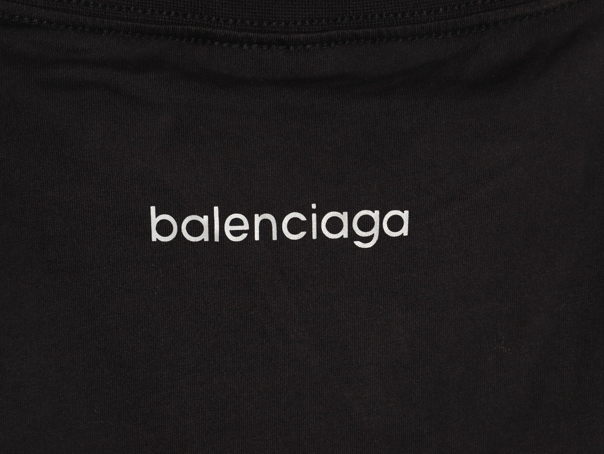 Balenciaga BLCG 6B Reflective Print Black T-Shirt