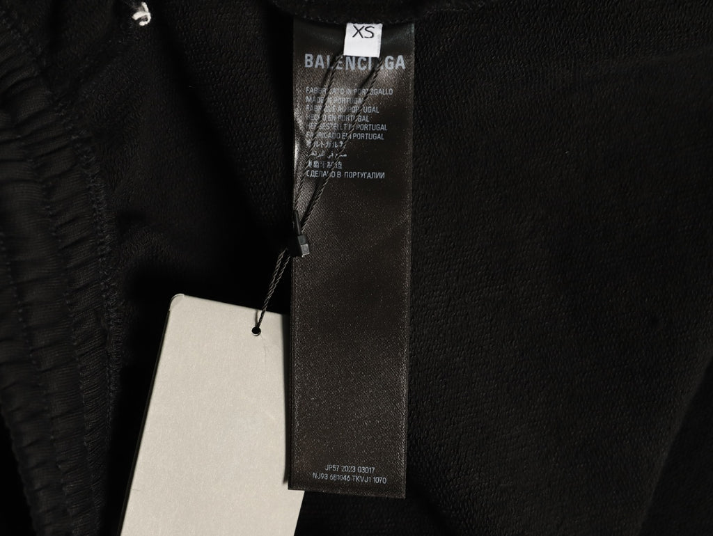 Balenciaga BLCG 6B Reflective Print Black Shorts