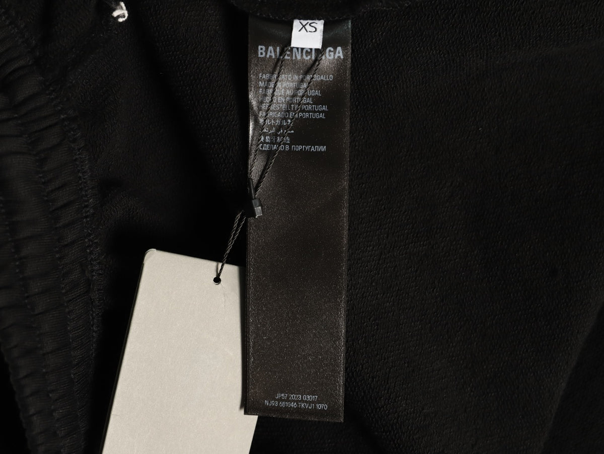 Balenciaga BLCG 6B Reflective Print Black Shorts