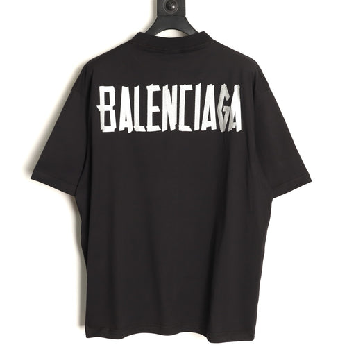 Balenciaga BLCG BB Glitter Tape-Effect Black T-Shirt