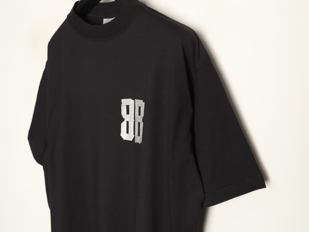 Balenciaga BLCG BB Glitter Tape-Effect Black T-Shirt