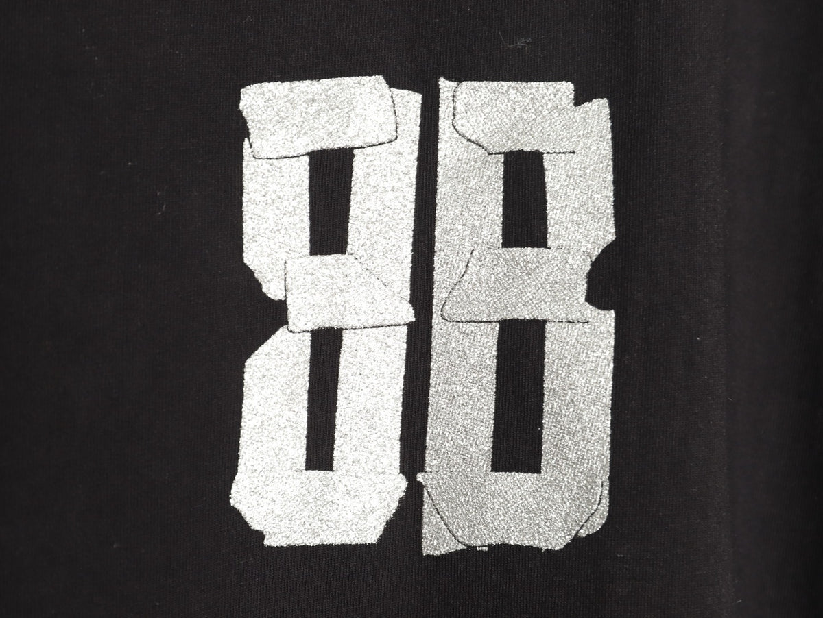 Balenciaga BLCG BB Glitter Tape-Effect Black T-Shirt