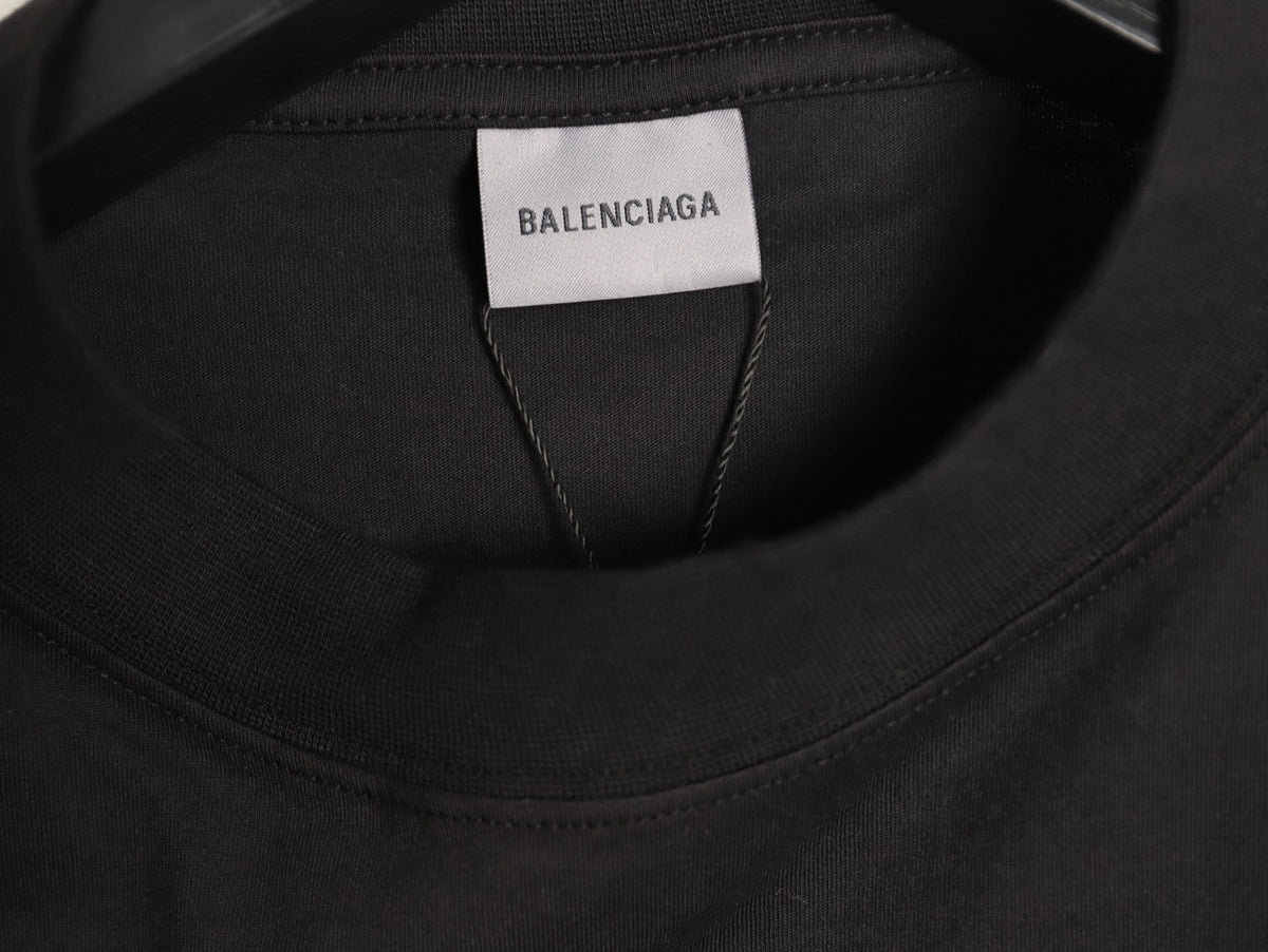 Balenciaga BLCG BB Glitter Tape-Effect Black T-Shirt