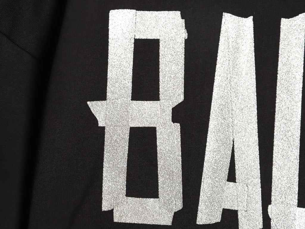 Balenciaga BLCG BB Glitter Tape-Effect Black T-Shirt