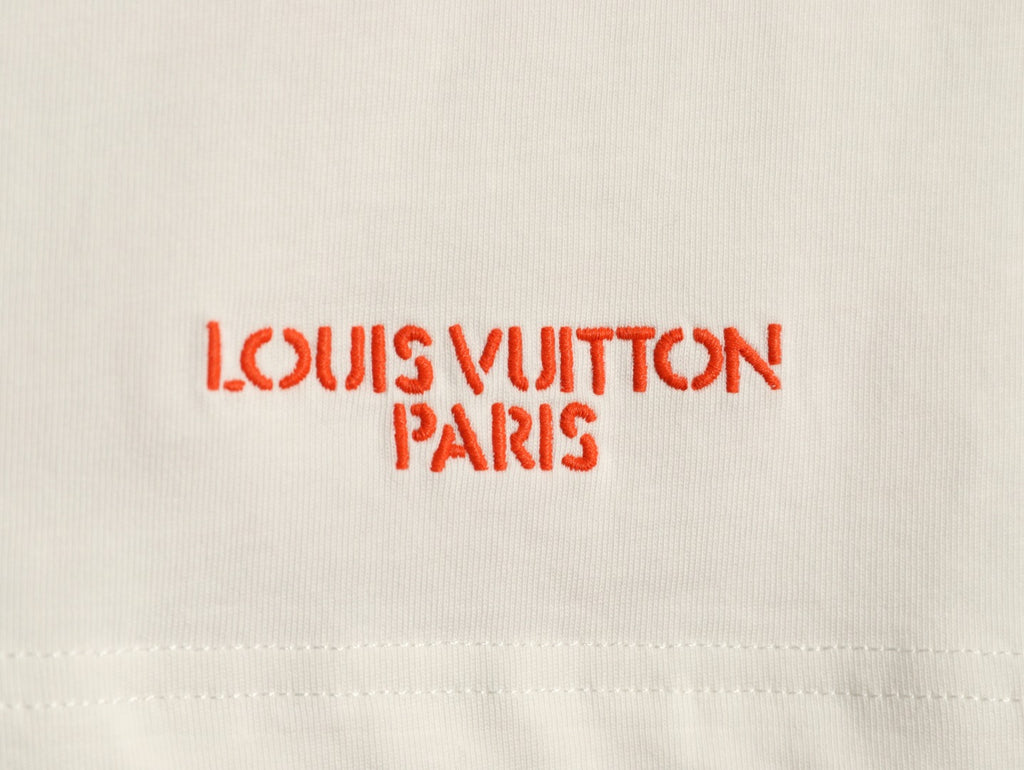 Louis Vuitton LV Laser-Cut Logo Ivory T-Shirt