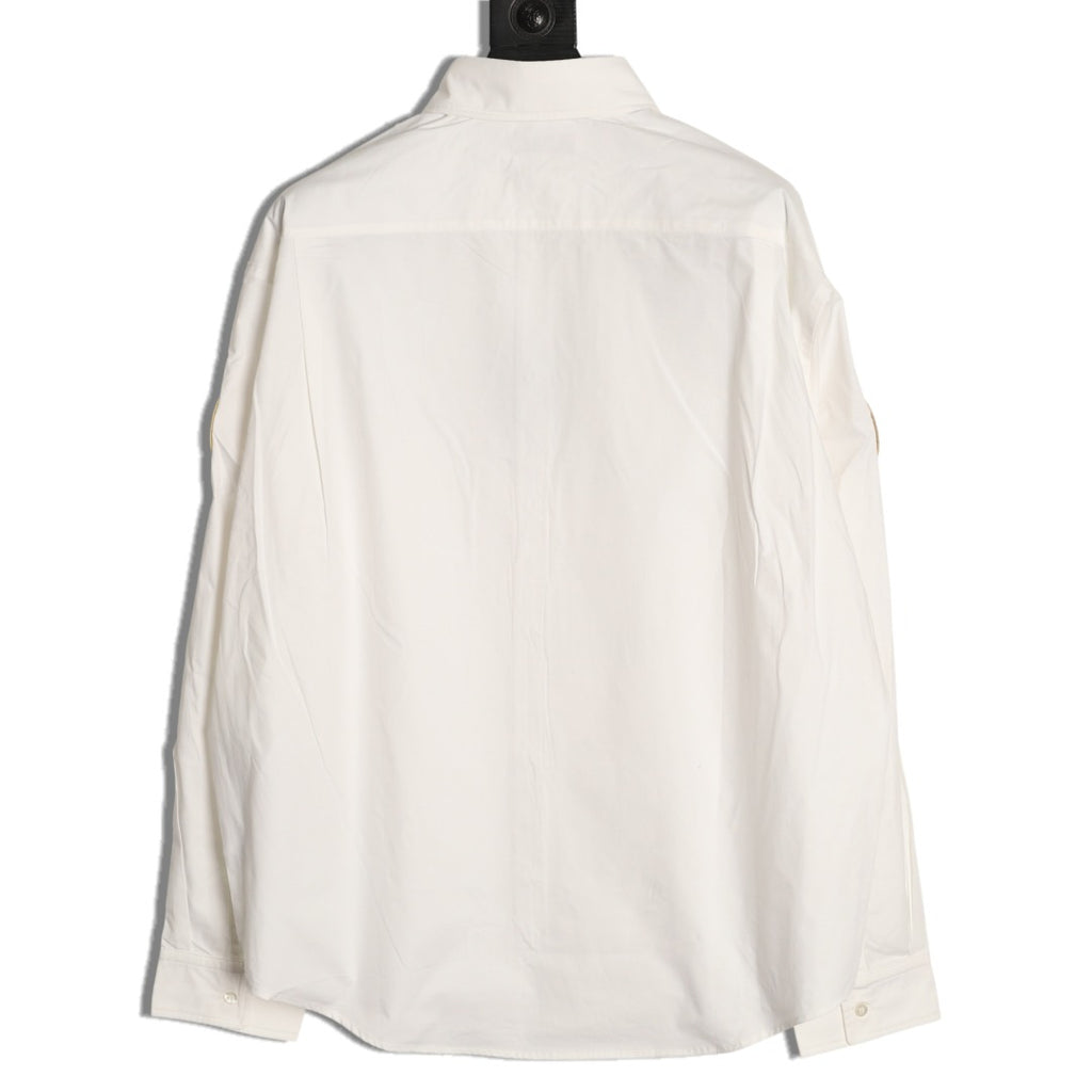Balenciaga Manchester United Lion Crest Embroidered White Long-Sleeve Shirt