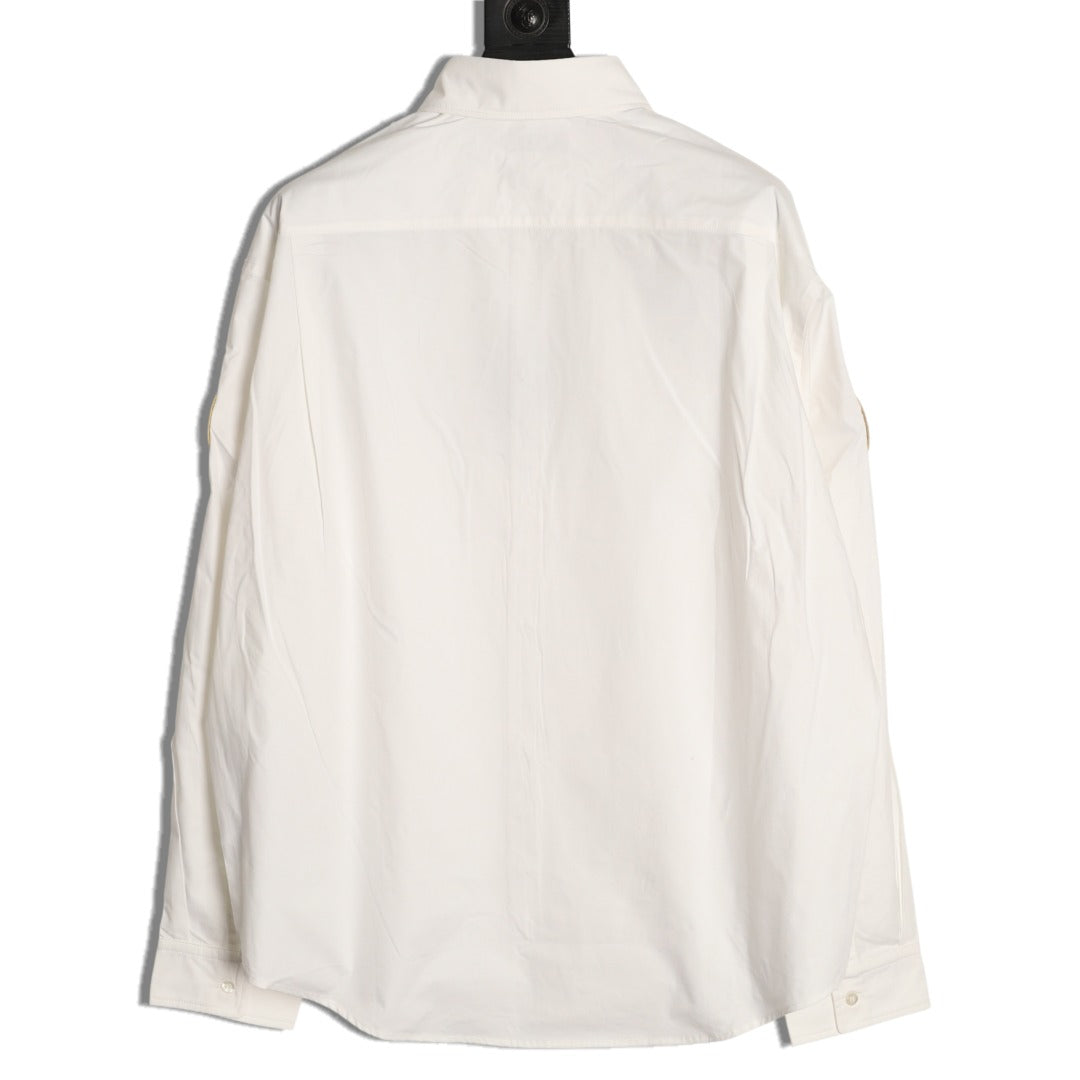 Balenciaga Manchester United Lion Crest Embroidered White Long-Sleeve Shirt