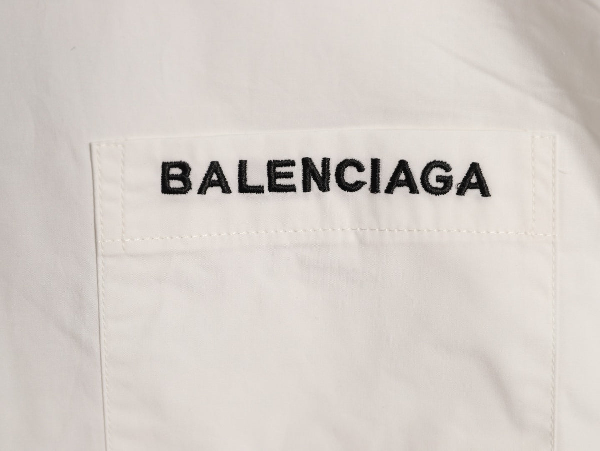 Balenciaga Manchester United Lion Crest Embroidered White Long-Sleeve Shirt