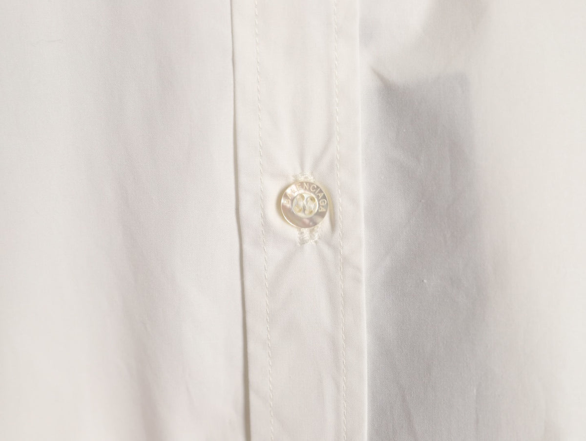 Balenciaga Manchester United Lion Crest Embroidered White Long-Sleeve Shirt