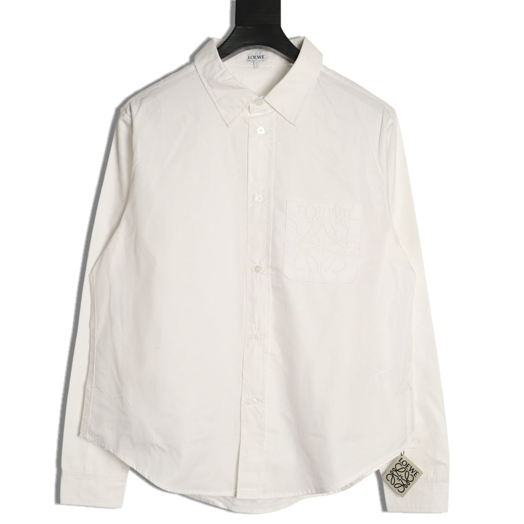 Loewe Anagram Pocket Ivory Long-Sleeve Shirt