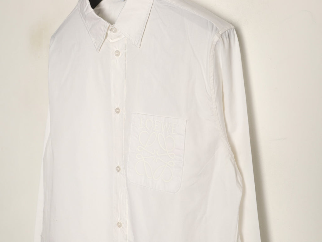 Loewe Anagram Pocket Ivory Long-Sleeve Shirt