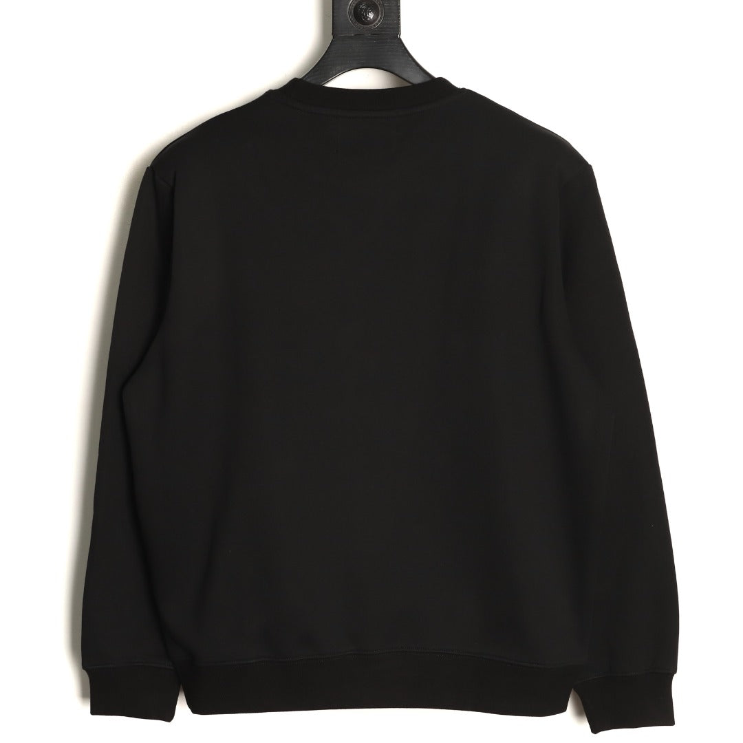 Prada Triangle Logo Utility Pocket Black Crewneck Sweatshirt