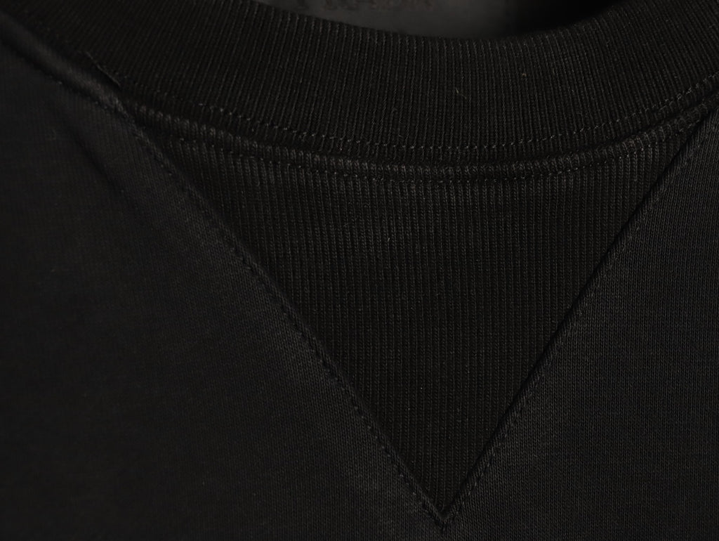 Prada Triangle Logo Utility Pocket Black Crewneck Sweatshirt