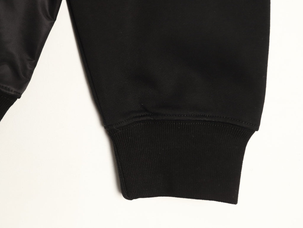 Prada Triangle Logo Utility Pocket Black Crewneck Sweatshirt