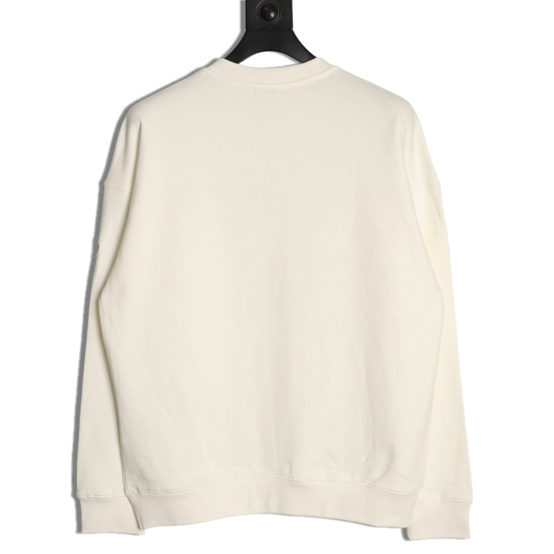 Moncler 26SS Contrast Emblem Logo Ivory Crewneck Sweatshirt
