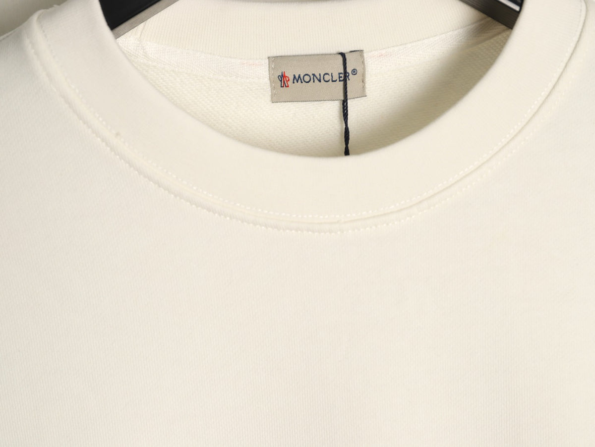 Moncler 26SS Contrast Emblem Logo Ivory Crewneck Sweatshirt