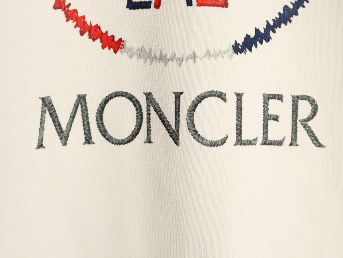 Moncler 26SS Contrast Emblem Logo Ivory Crewneck Sweatshirt