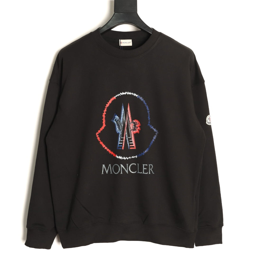 Moncler 26SS Contrast Emblem Logo Black Crewneck Sweatshirt