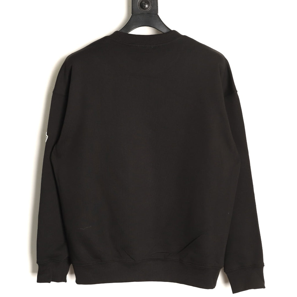Moncler 26SS Contrast Emblem Logo Black Crewneck Sweatshirt