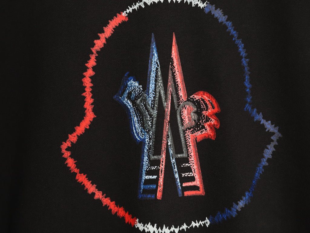 Moncler 26SS Contrast Emblem Logo Black Crewneck Sweatshirt