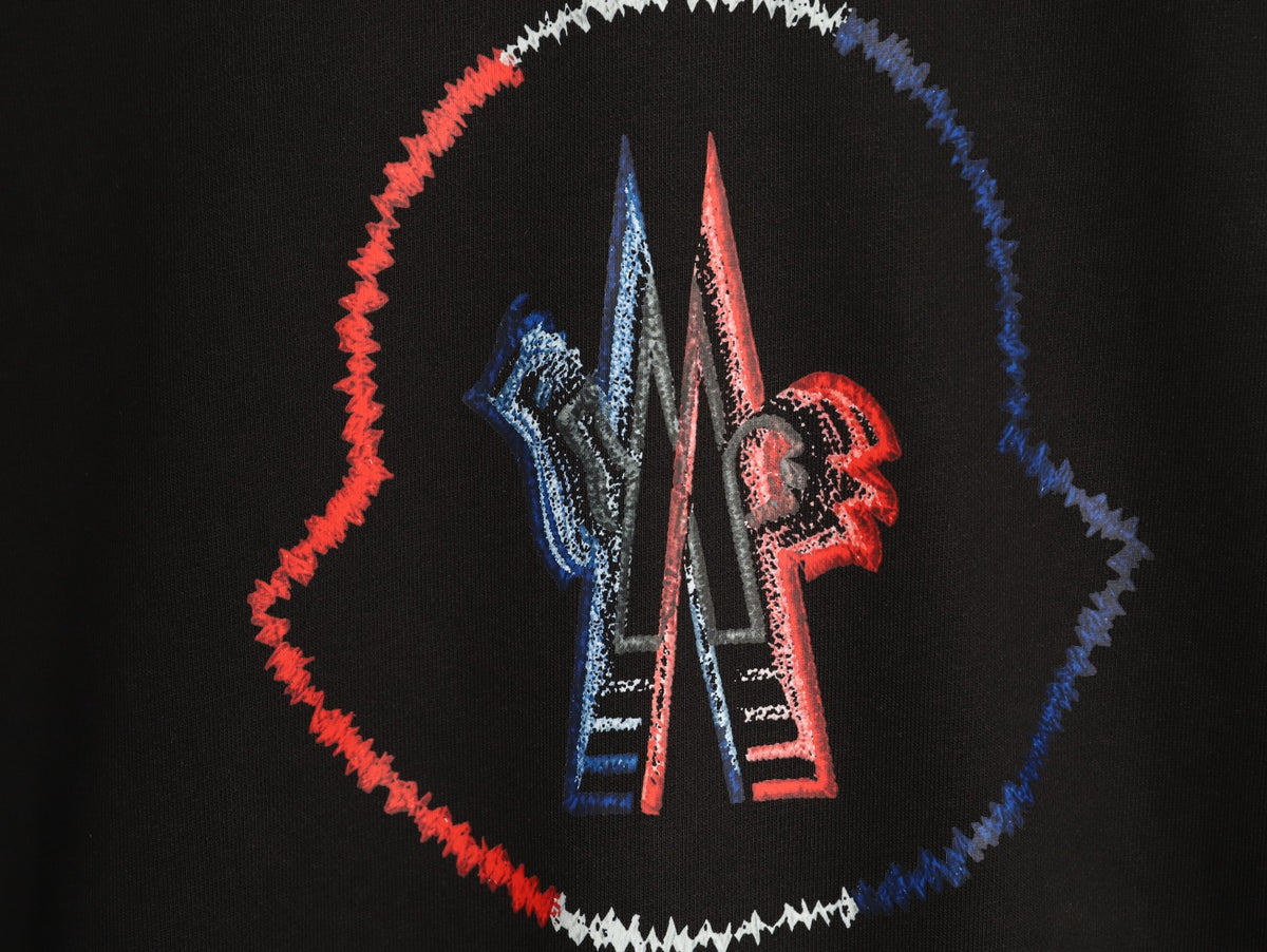 Moncler 26SS Contrast Emblem Logo Black Crewneck Sweatshirt