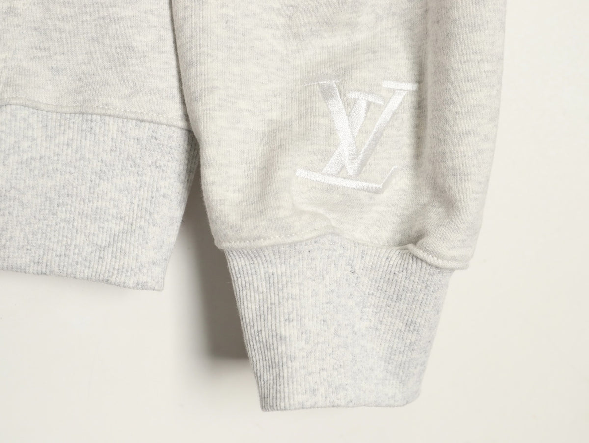Louis Vuitton 25FW Tonal Monogram Half-Panel Embroidered Ivory Hoodie