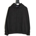 Louis Vuitton 25FW Tonal Monogram Half-Panel Embroidered Black Hoodie