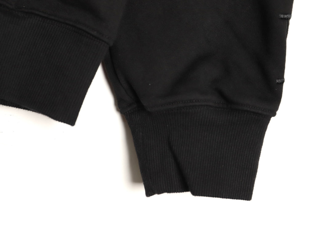 Louis Vuitton 25FW Tonal Monogram Half-Panel Embroidered Black Hoodie