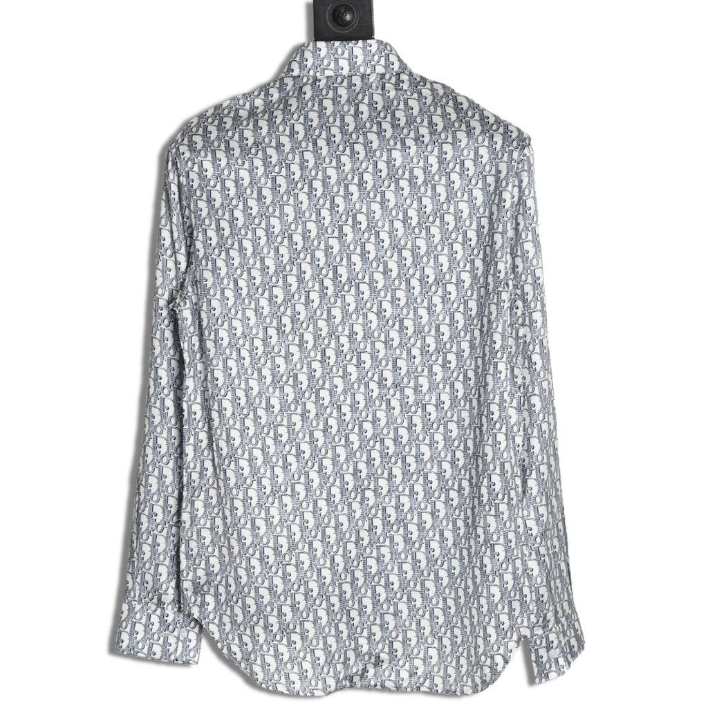 Dior 25SS Oblique Allover Print Gray Long-Sleeve Shirt
