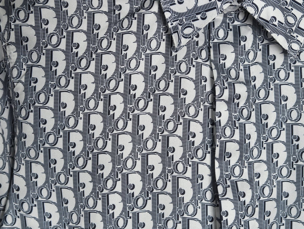 Dior 25SS Oblique Allover Print Gray Long-Sleeve Shirt